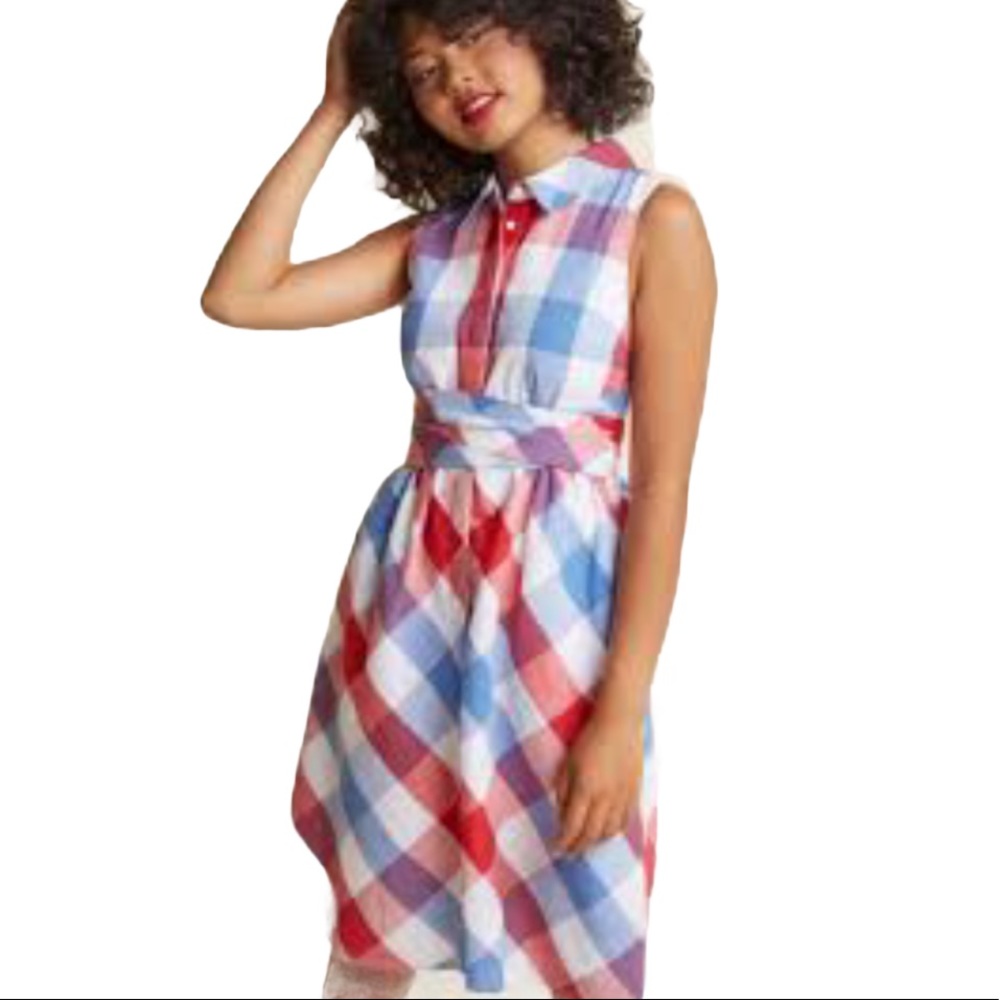 Modcloth PatioPolish Dress Americana Shirt Plaid M